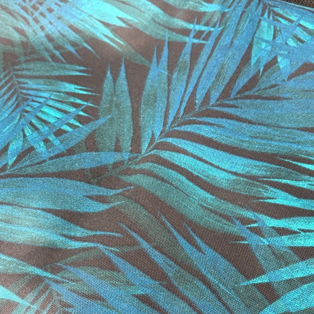 Blue and Green Leaf Print outdoor Fabric